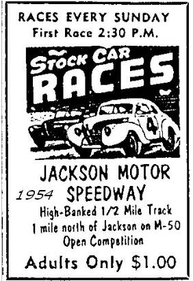 Jackson Motor Speedway - 1954 Ad From Jerry (newer photo)